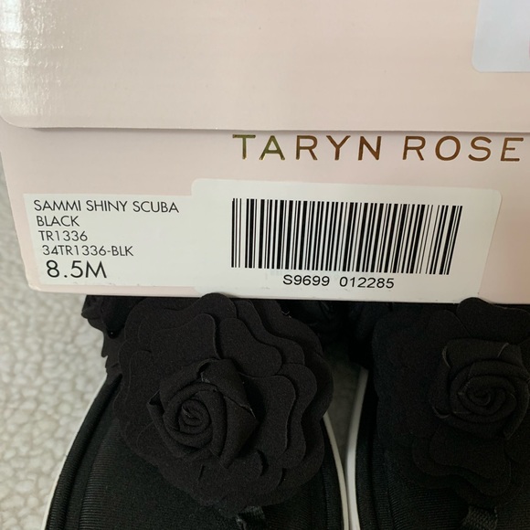 Taryn Rose Sammi Black Suede Flower Sandals - Picture 7 of 7